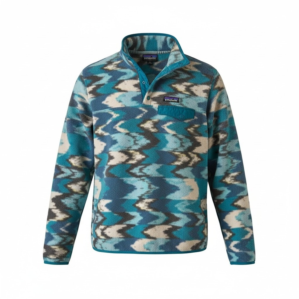 Patagonia Synchilla Snap-T Fleece Pullover Trout Tales Elwha Ikat Pattern Small